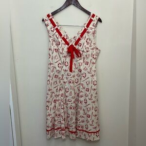 Hell Bunny Alizea Women's Swing Dress Vintage Nautical Pattern Size 2XL